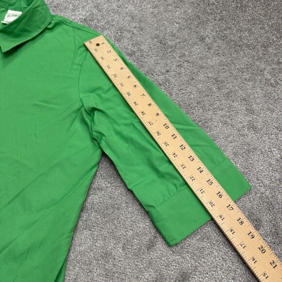 Blair Button Down Shirt Blouse Womens Large Green 3/4 Sleeve Classic Work Casual - Picture 9 of 11
